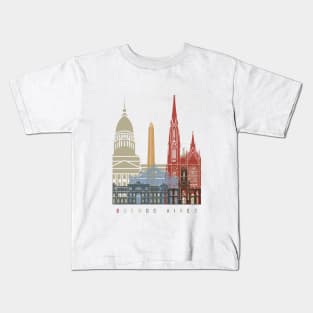 Buenos aires skyline poster Kids T-Shirt